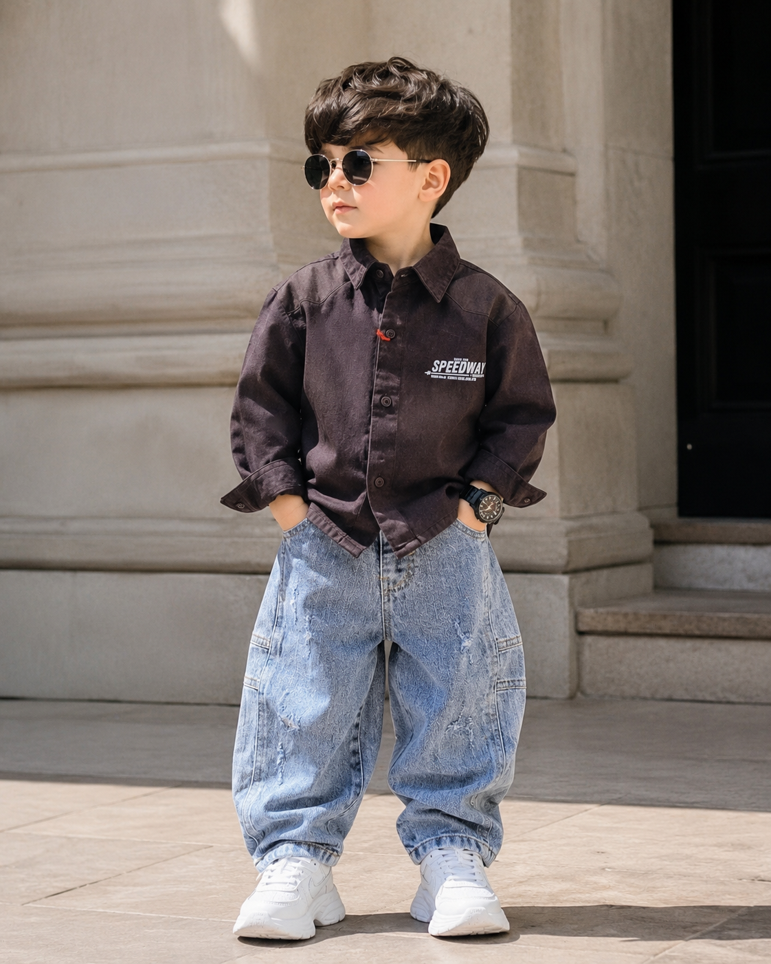 SHFS22 Boys Full Sleeve Oversized Shirt