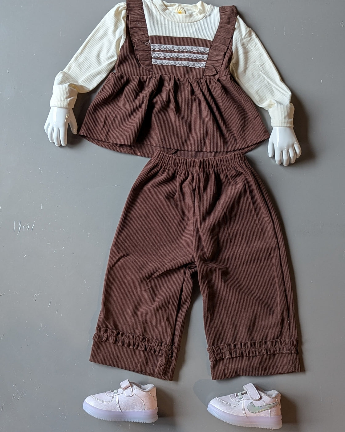 Full Sleeve Inner T Shirt, Vest and Wide Leg Pant Set