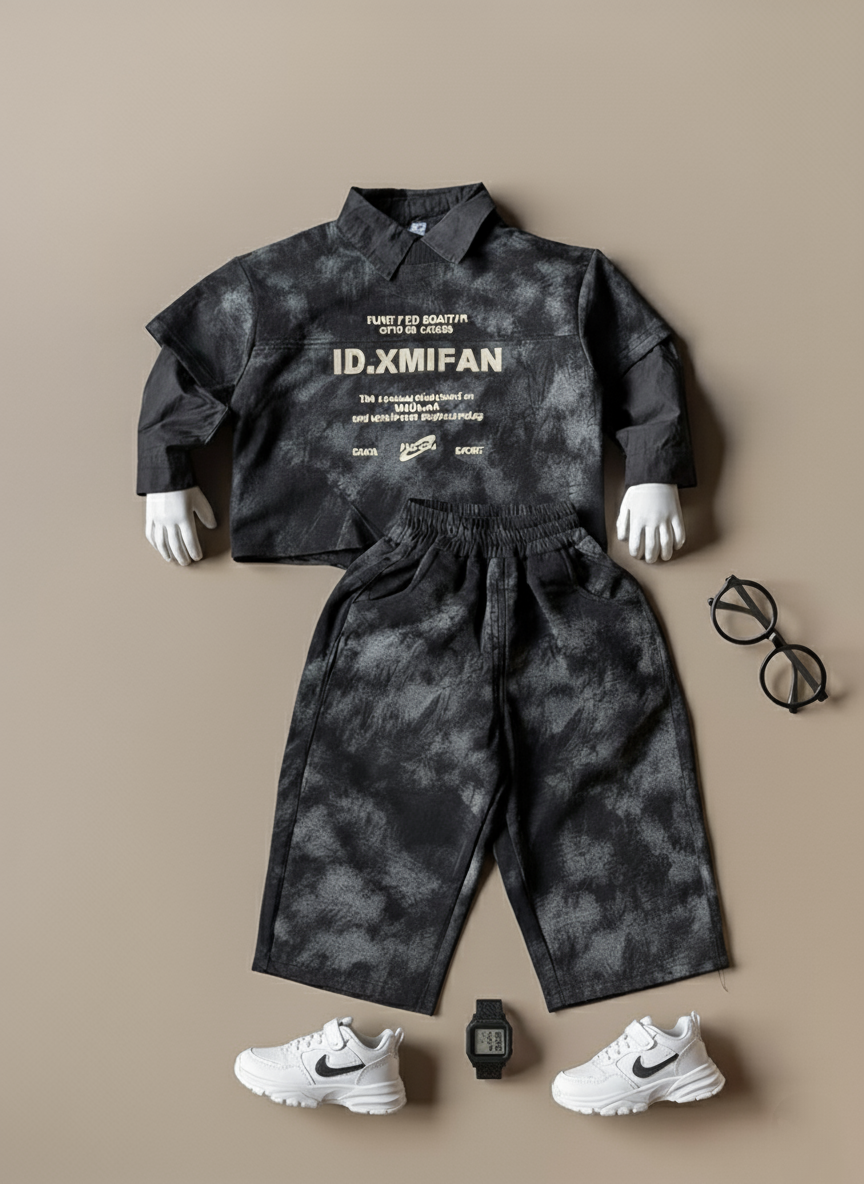 Unisex Full Sleeve Oversized Layered Look T Shirt and Pant Set