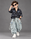 STIM158 Boys Full Sleeve Oversized Shirt with Jogger Jeans