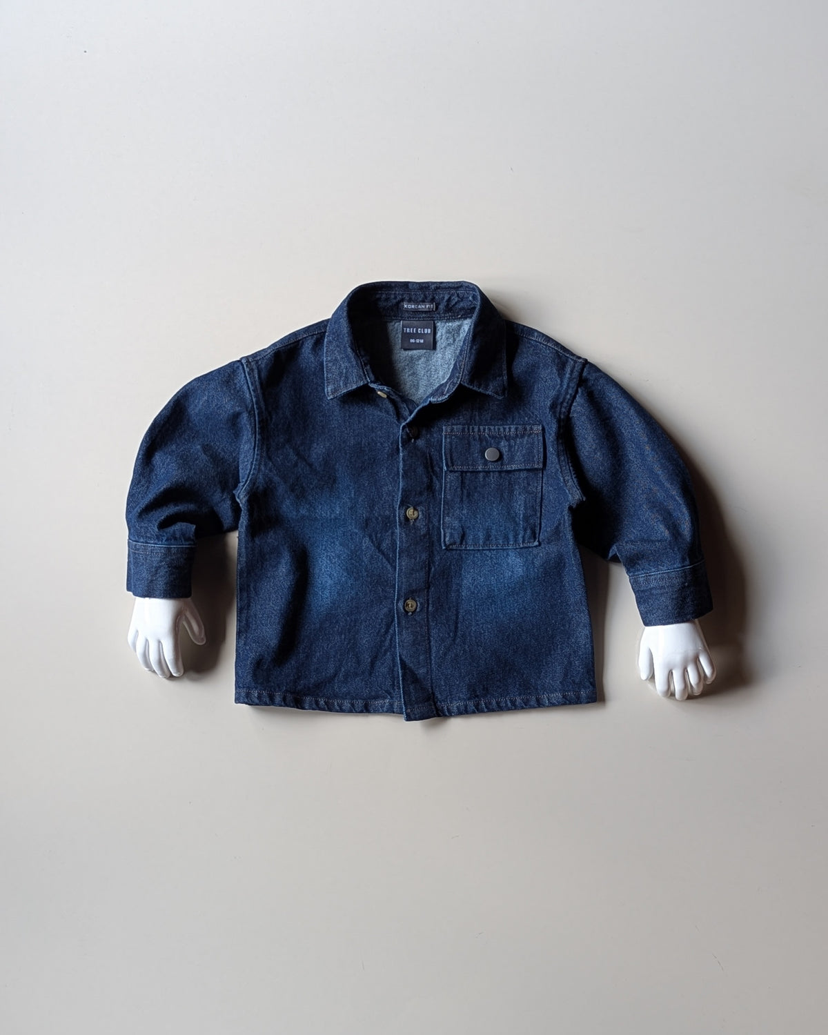 SHFS13 Boy's Full Sleeve Oversized Denim Shirt