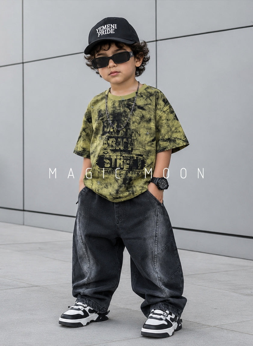 TSHS01 Unisex Half Sleeve Oversized T Shirt with Chain