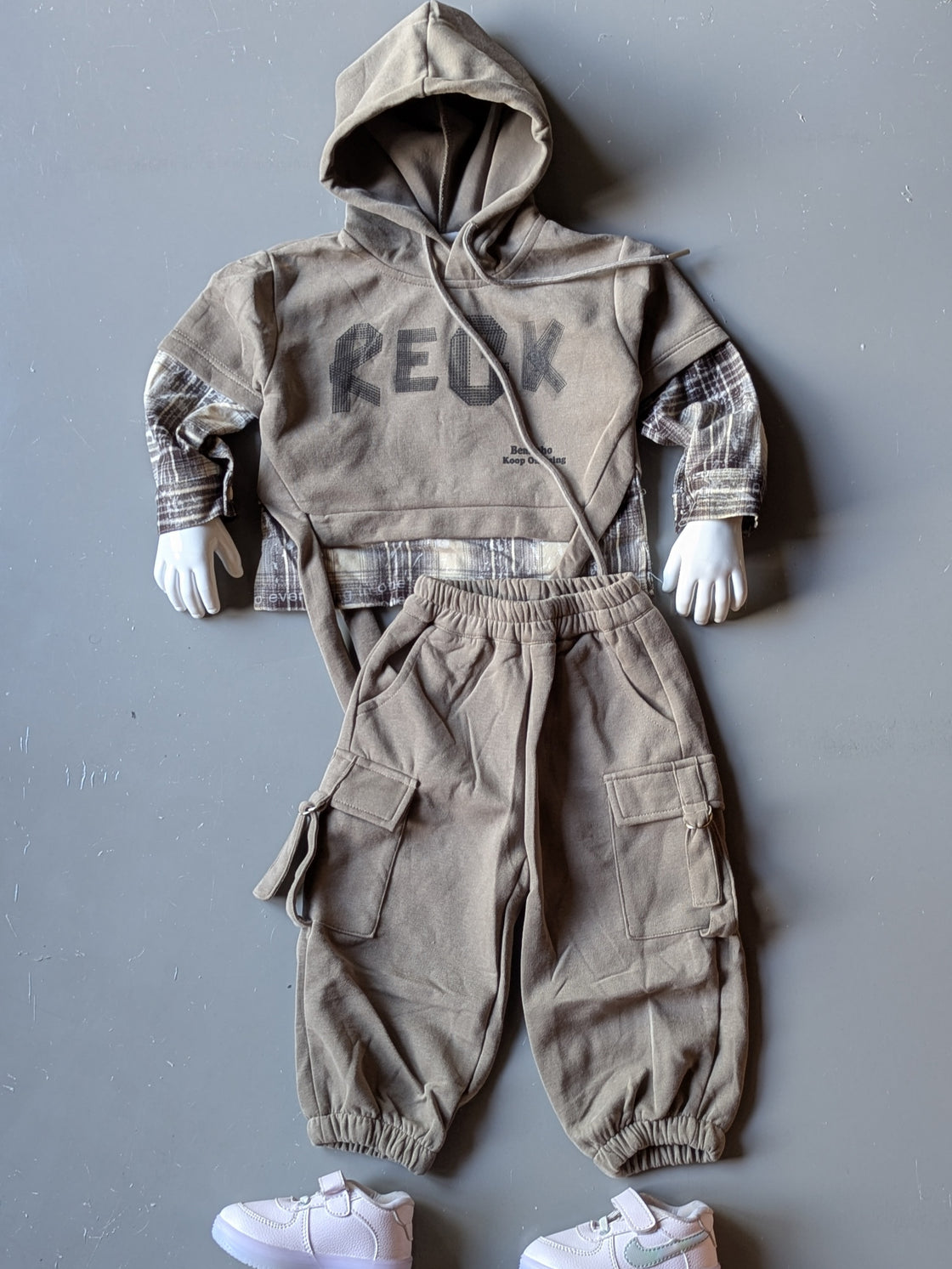 Unisex Full Sleeve Oversized Hooded T Shirt and Cargo Pant Set