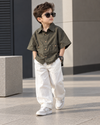 SHBYA01-05 Boys Half Sleeve Oversized Shirt