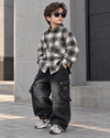 SHIMN14-01 Unisex Full Sleeve Oversized Check Shirt