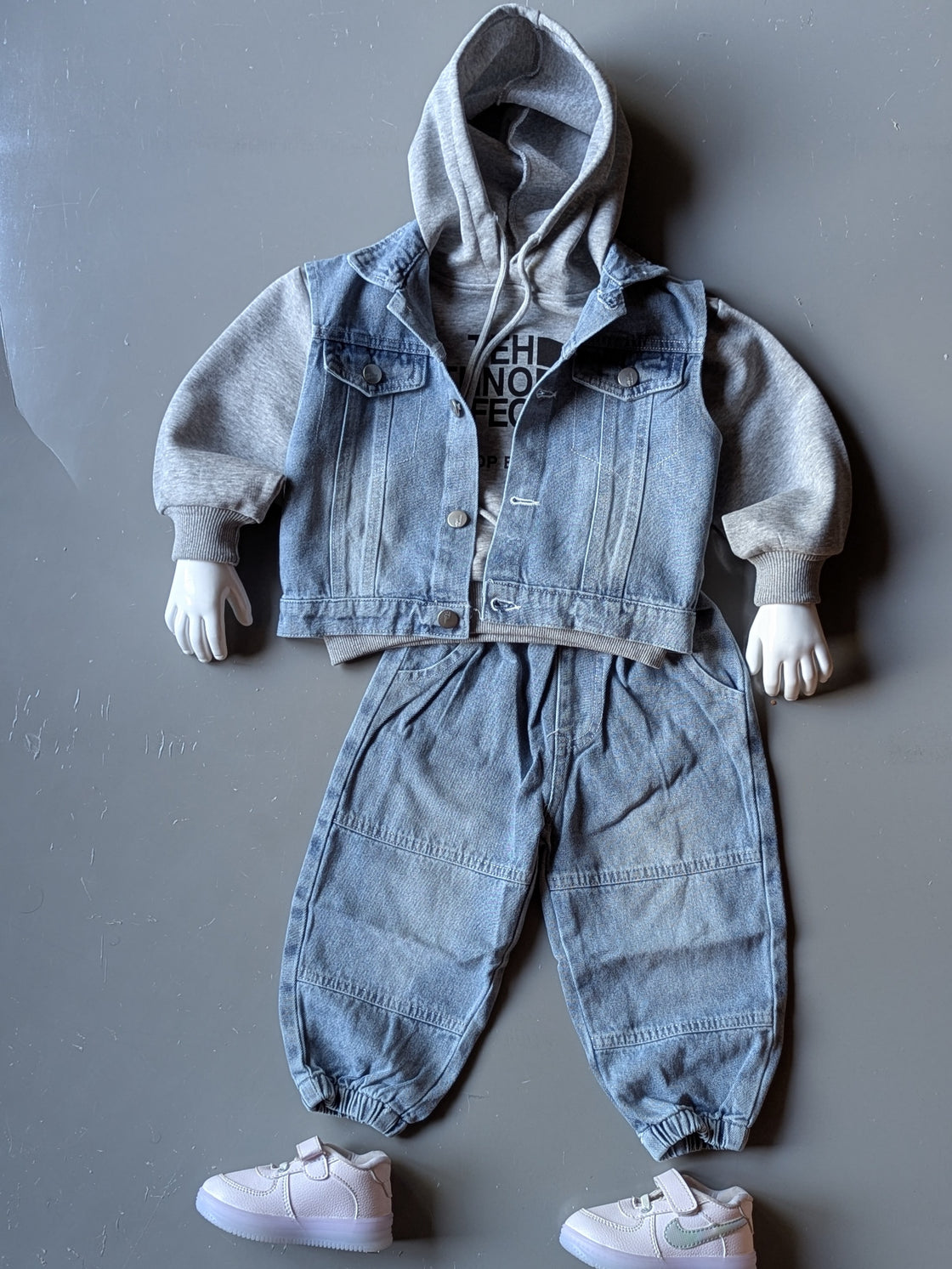 Unisex Full Sleeve Oversized Hooded T Shirt, Jacket and Pant Set