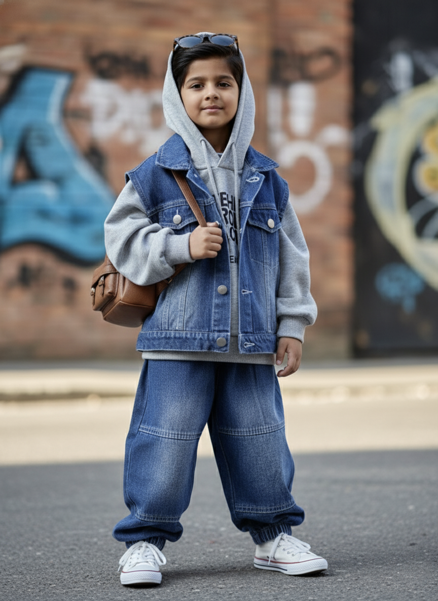 Unisex Full Sleeve Oversized Hooded T Shirt, Jacket and Pant Set