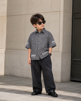 SHGME04-02 Boys Half Sleeve Oversized Boxy Fit Shirt