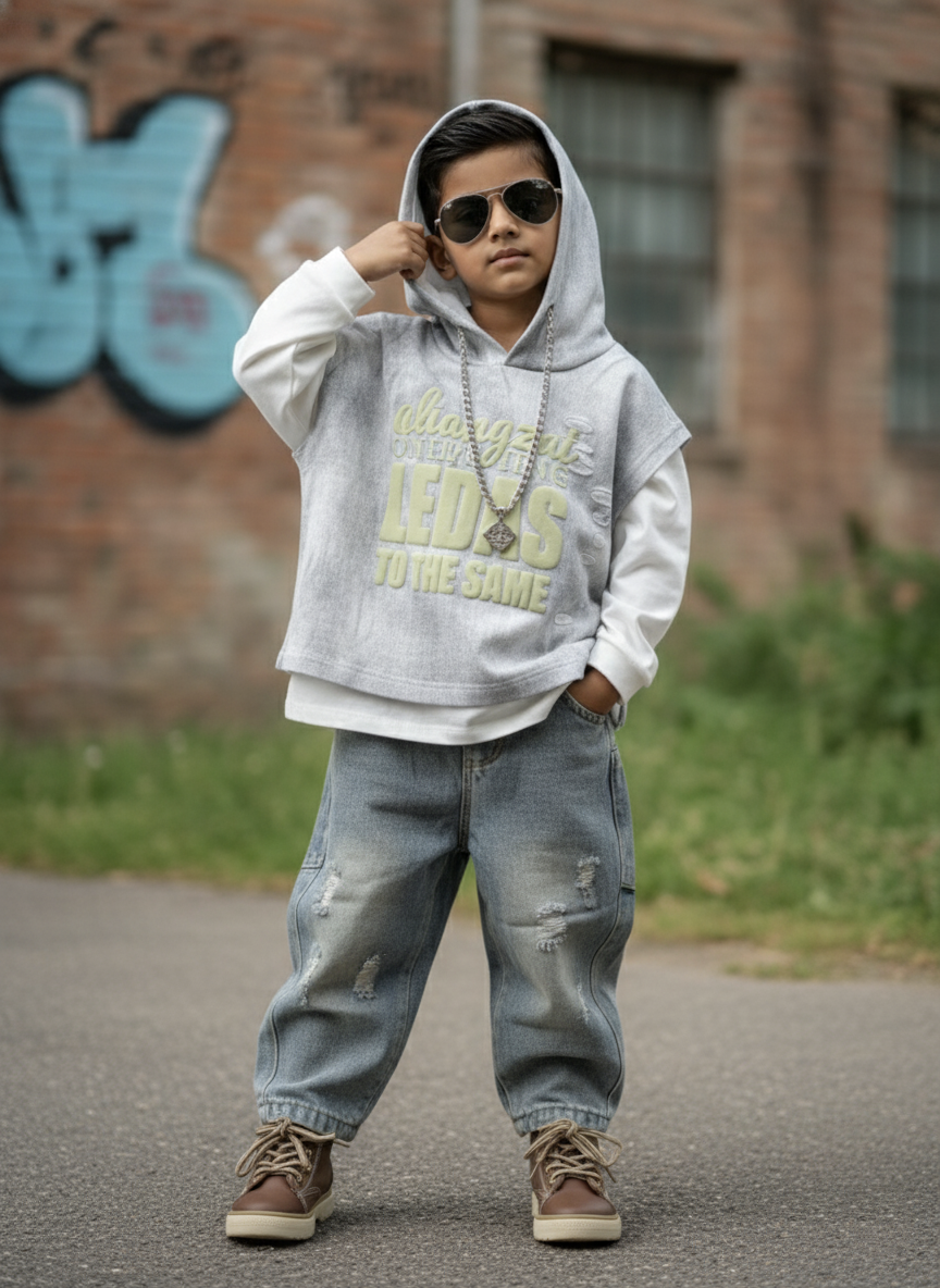 Unisex Full Sleeve Oversized Hooded T Shirt and Pant Set