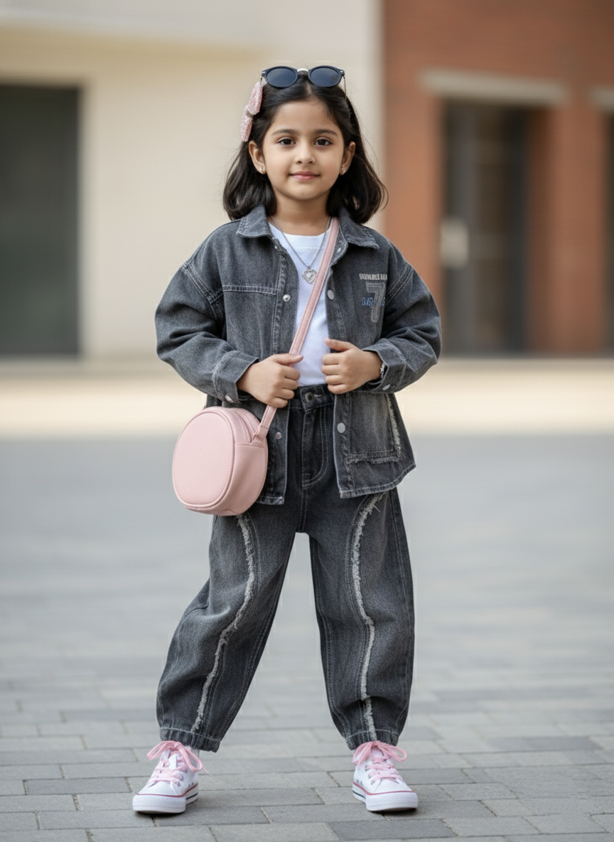 Unisex Full Sleeve Oversized Denim Jacket and Pant Set ( No Inner T Shirt Included)