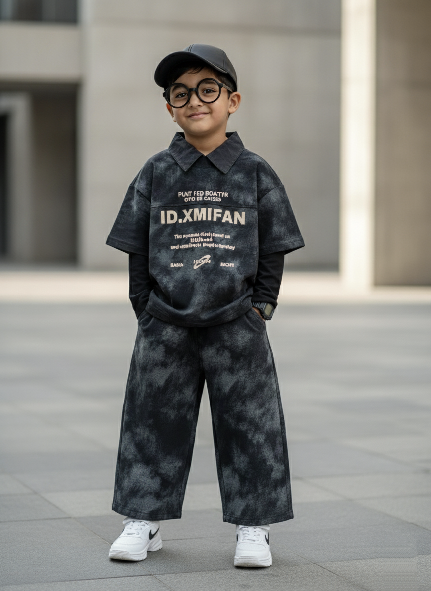 Unisex Full Sleeve Oversized Layered Look T Shirt and Pant Set