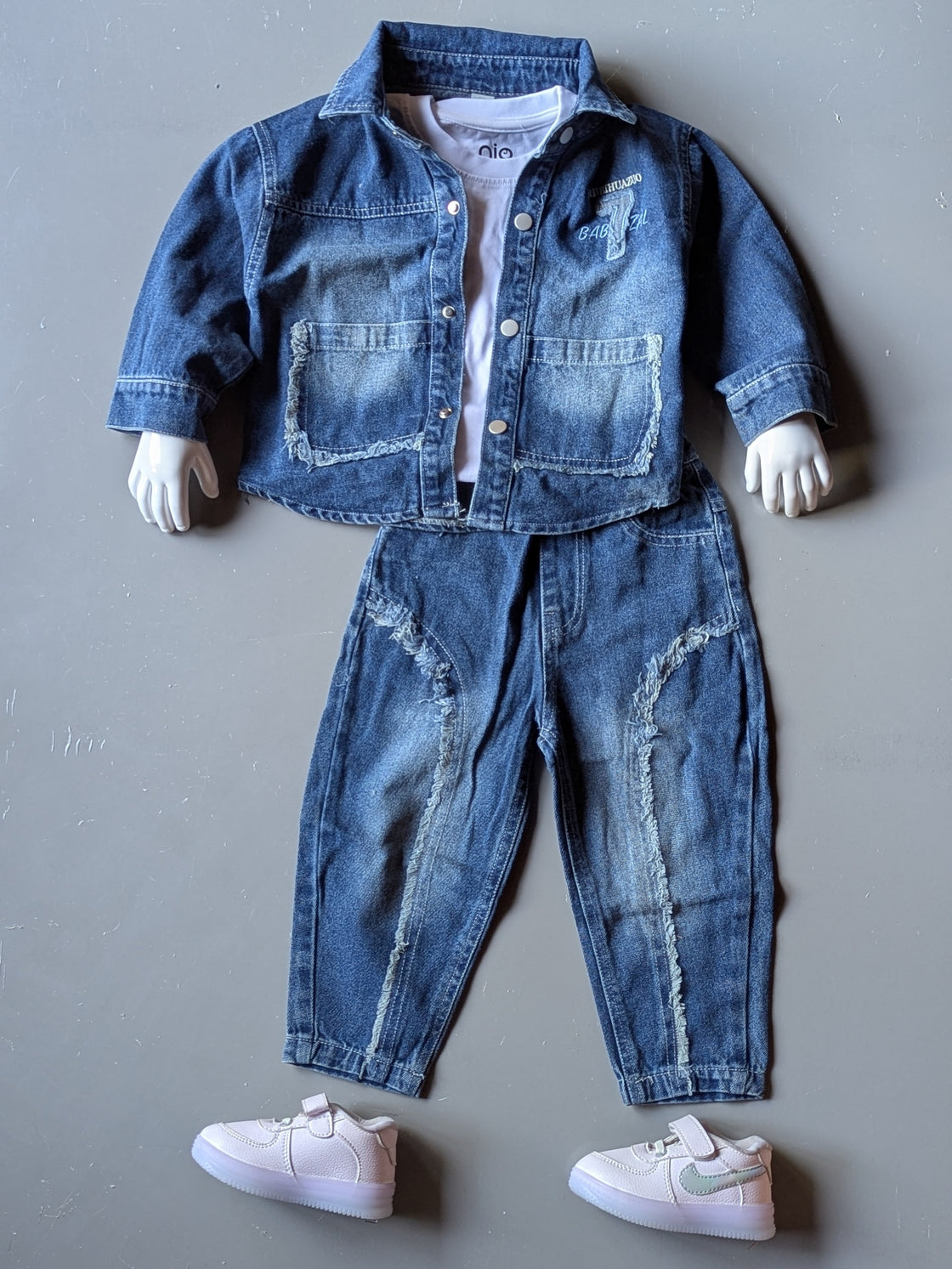 Unisex Full Sleeve Oversized Denim Jacket and Pant Set ( No Inner T  Shirt Included)