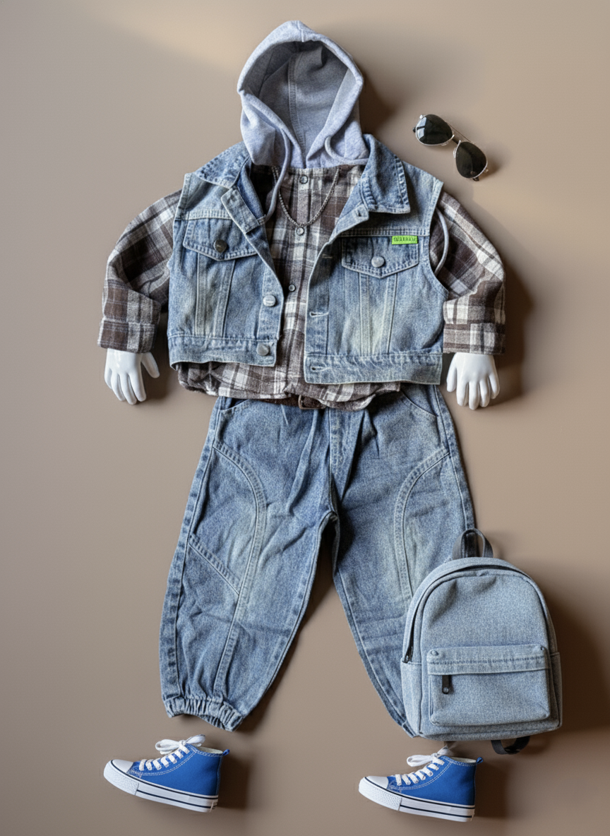 Unisex Full Sleeve Hooded Jacket Inner Shirt and Pant Set