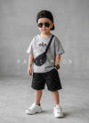 ST102 Unisex Half Sleeve Oversized T Shirt with Attached Bag and Shorts Set