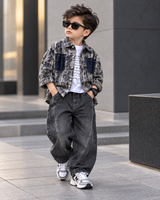 STIM118-01 Unisex Full Sleeve Oversized Shirt Inner T Shirt and Pant Set