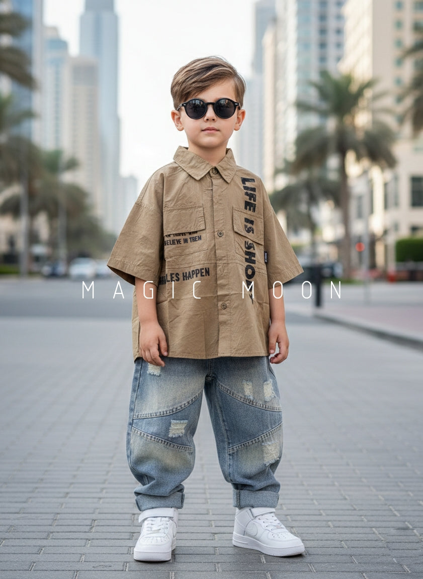 Unisex Half Sleeve Oversized Shirt