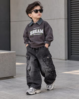 TSHIMC01 Unisex Full Sleeve Oversized Polo T Shirt