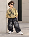 TSHIMB04 Unisex Full Sleeve Oversized T shirt with Attatched Chian