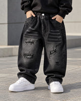 JNSIM119 Unisex Distressed Baggy Jeans