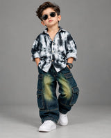STIM154 Boys Full Sleeve Oversized Shirt with Baggy Jeans