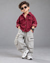 STIM148 Boys Full Sleeve Oversized Shirt with Cotton Super Baggy