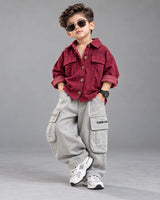STIM148 Boys Full Sleeve Oversized Shirt with Cotton Super Baggy