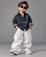 STIM147 Boys Full Sleeve Oversized Shirt with Baggy Jeans