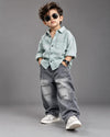 STIM146 Boys Full Sleeve Oversized Shirt with Baggy Jeans