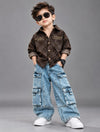 STIM150 Boys Full Sleeve Oversized Shirt with Baggy Jeans