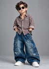STIM140 Boys Full Sleeve Oversized Shirt with Super Baggy Jeans