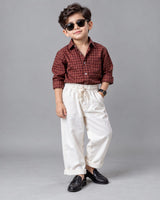 SHGMU04-02 Boys Full Sleeve Oversized Check Shirt