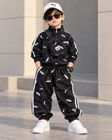 STIM170-04 Unisex Full Sleeve Oversized Zipper Jacket with Attatched Bag and Jogger Pant Set