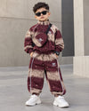 STIM172-03 Unisex Full Sleeve Oversized High Neck Zipper Jacket with Bag Attatched and Jogger Pant Set
