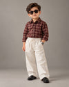 SHGMU05-01 Boys Full Sleeve Oversized Check Shirt