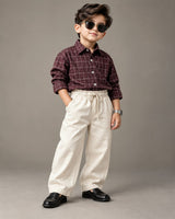 SHGMU06-04 Boys Full Sleeve Oversized Check Shirt