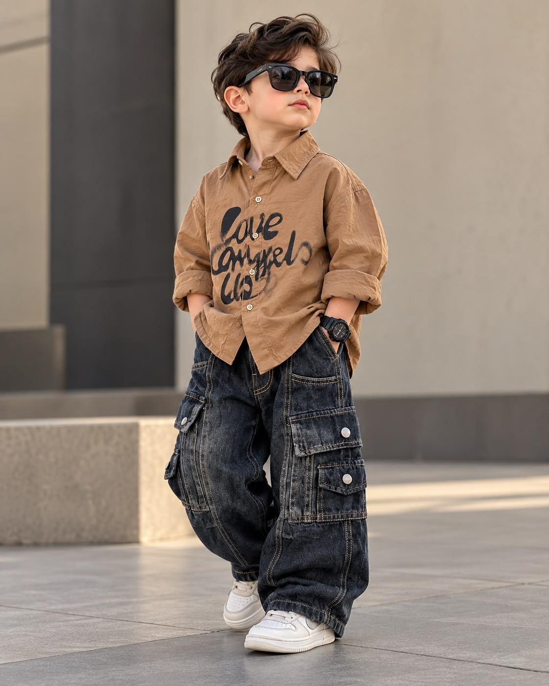 SHWFD01-02 Boys Full Sleeve Oversized Shirt