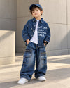 SHWFC201-02 Boys Full Sleeve Oversized Denim Shirt