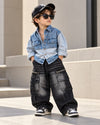 SHIMP02-01 Unisex Full Sleeve Oversized Denim Shirt