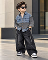SHIMP02-02 Unisex Full Sleeve Oversized Denim Shirt