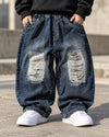 JNS125 Unisex Distressed Super Baggy Jeans