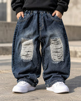 JNS125 Unisex Distressed Super Baggy Jeans
