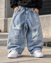 JNS127-01 Unisex Distressed Baggy Jeans