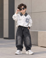 STIM122 Unisex Full Sleeve Oversized Full Sleeve Polo T Shirt and Pant Set