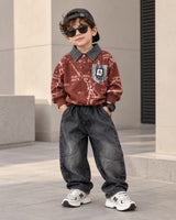 STIM122 Unisex Full Sleeve Oversized Full Sleeve Polo T Shirt and Pant Set