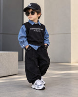 STIM127 Unisex Full Sleeve Oversized Shirt with Vest and Pant Set