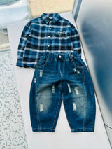 STIM139 Boys Full Sleeve Oversized Shirt with Baggy Jeans