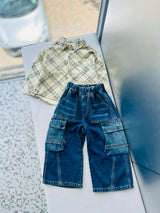 STIM138 Boys Full Sleeve Oversized Shirt with Super Baggy Jeans