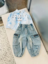 STIM157 Boys Full Sleeve Shirt with Baggy Jogger Pant