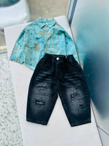 STIM143 Boys Full Sleeve Oversized Shirt with Baggy Jeans