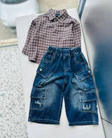STIM140 Boys Full Sleeve Oversized Shirt with Super Baggy Jeans